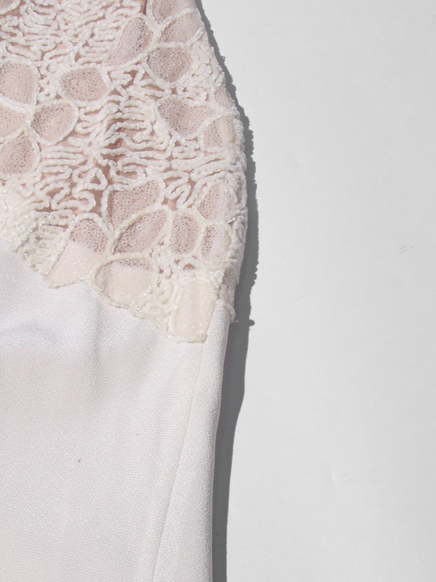 Patchwork Sequins Solid Long Dress - SISPELL