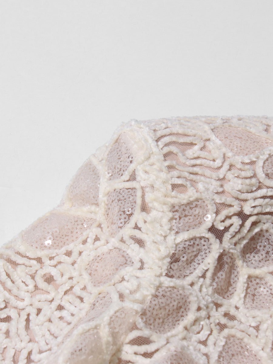 Patchwork Sequins Solid Long Dress - SISPELL