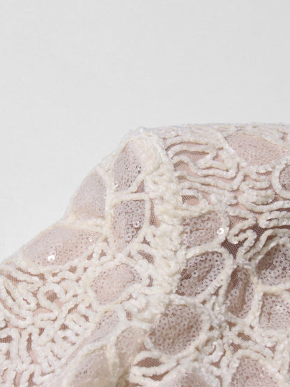 Patchwork Sequins Solid Long Dress - SISPELL