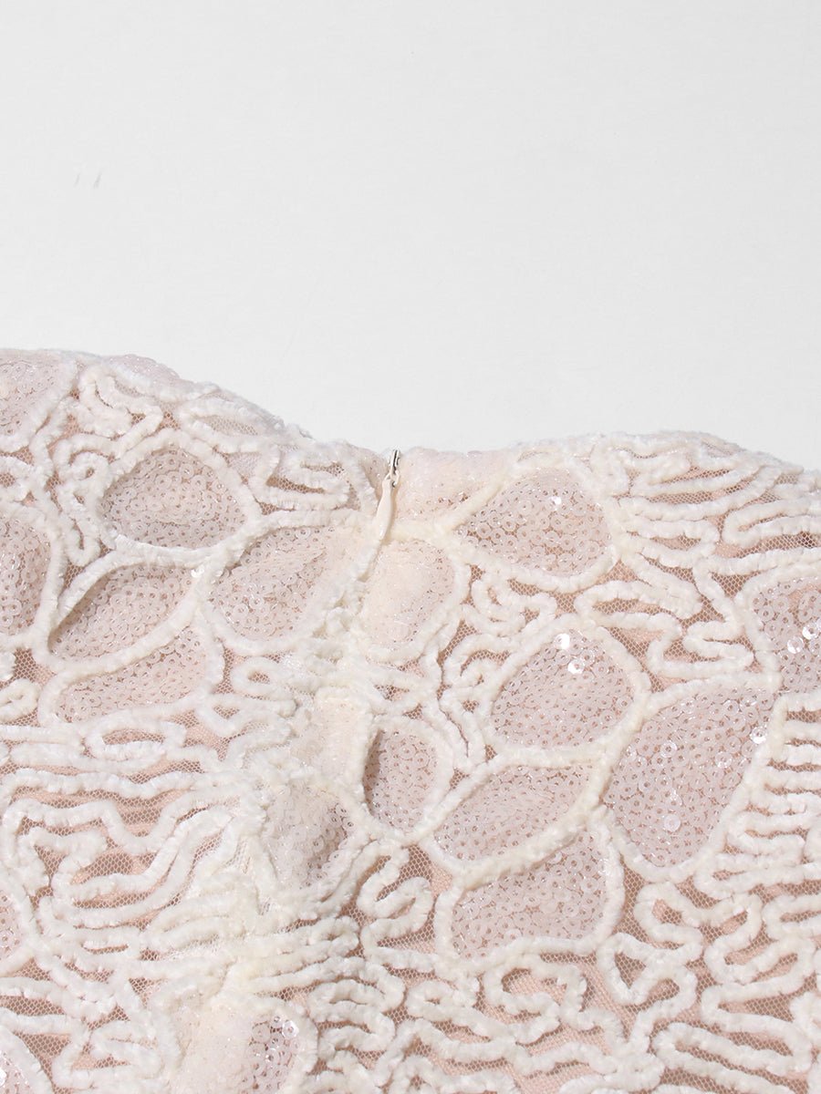 Patchwork Sequins Solid Long Dress - SISPELL