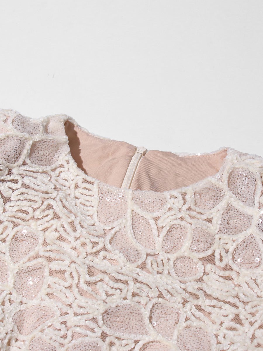 Patchwork Sequins Solid Long Dress - SISPELL