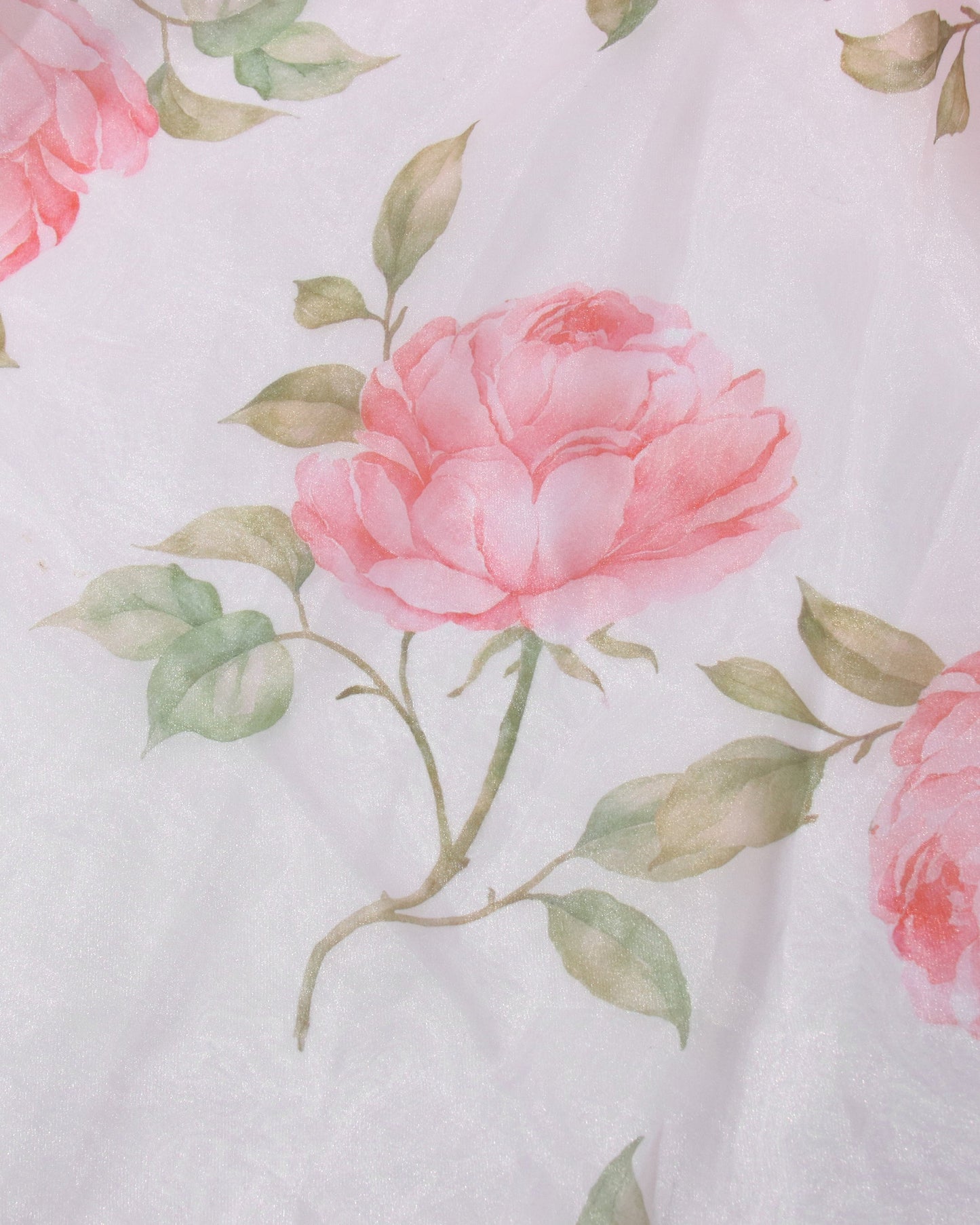 Pink Floral Chiffon Gown Dress with 3D Rose Accents - SISPELL