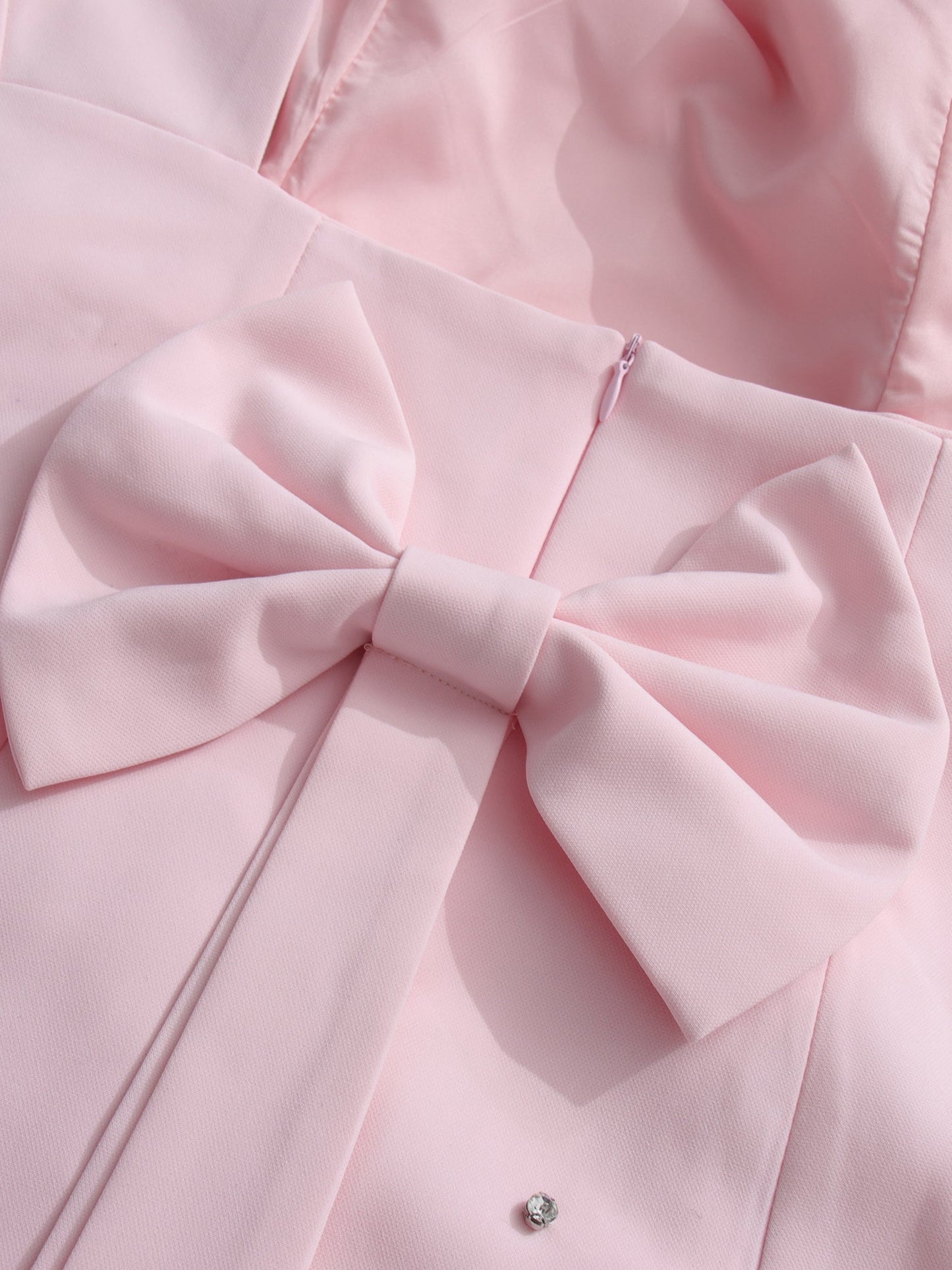 Pink Square Neck Mini Dress with Crystal Florals - SISPELL