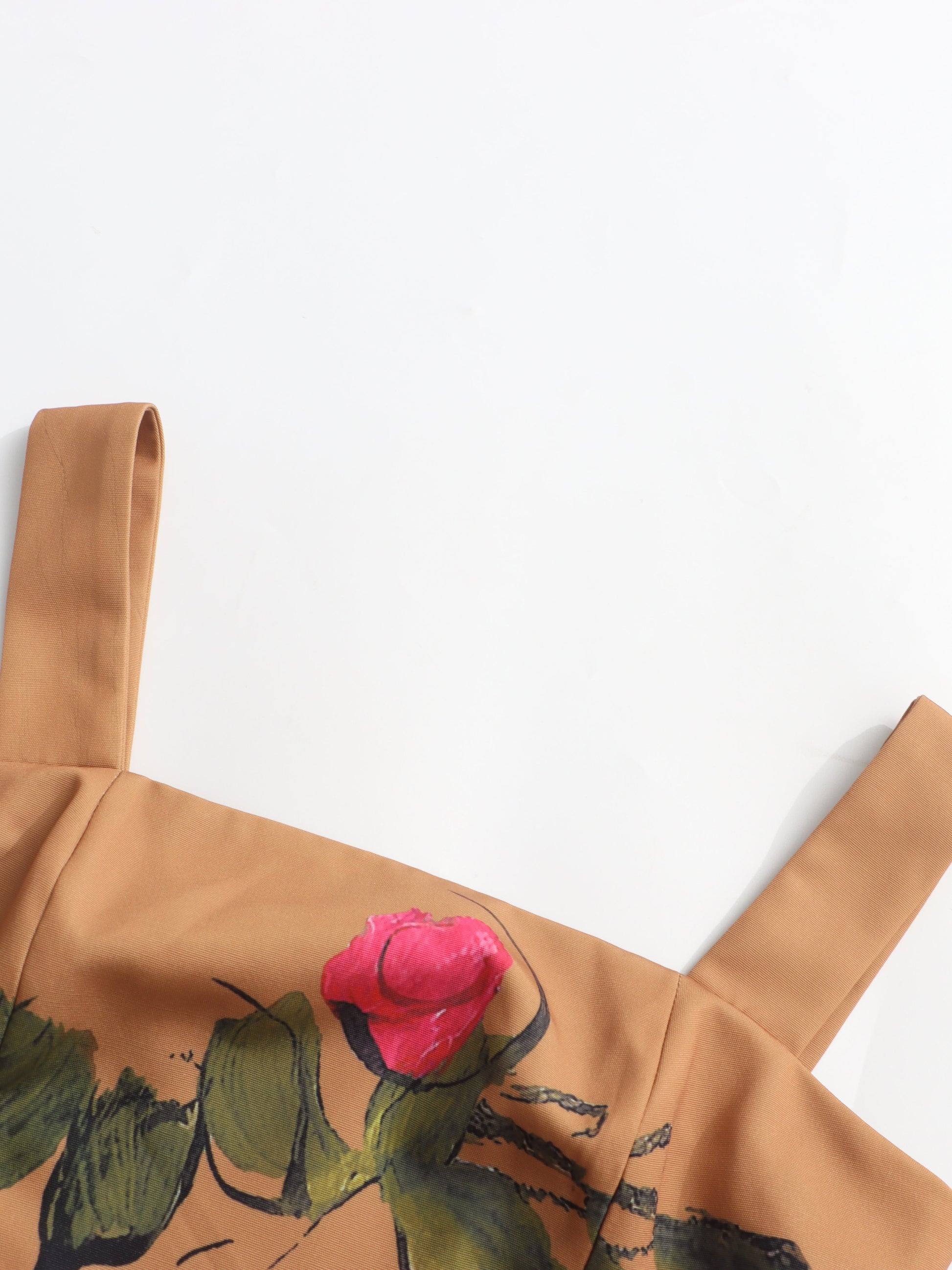 Print Square Collar Long Dress - SISPELL