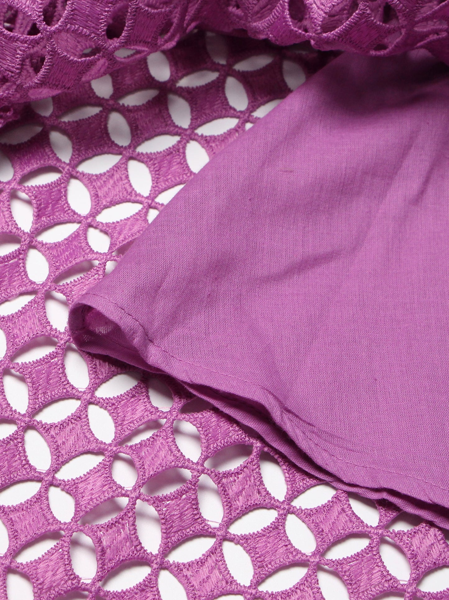 Purple Lace Hollow - Out Long Sleeve Midi Dress - SISPELL