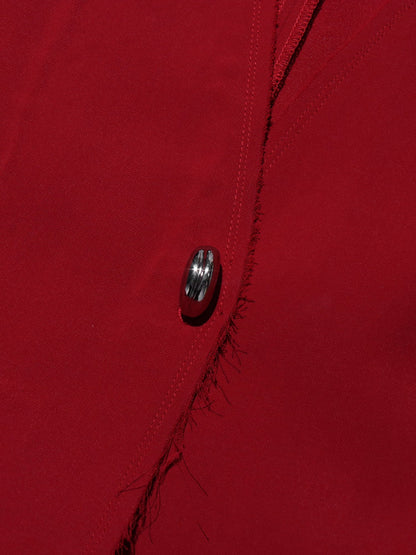 Red Cape - Style Long Jacket with Dramatic Design - SISPELL