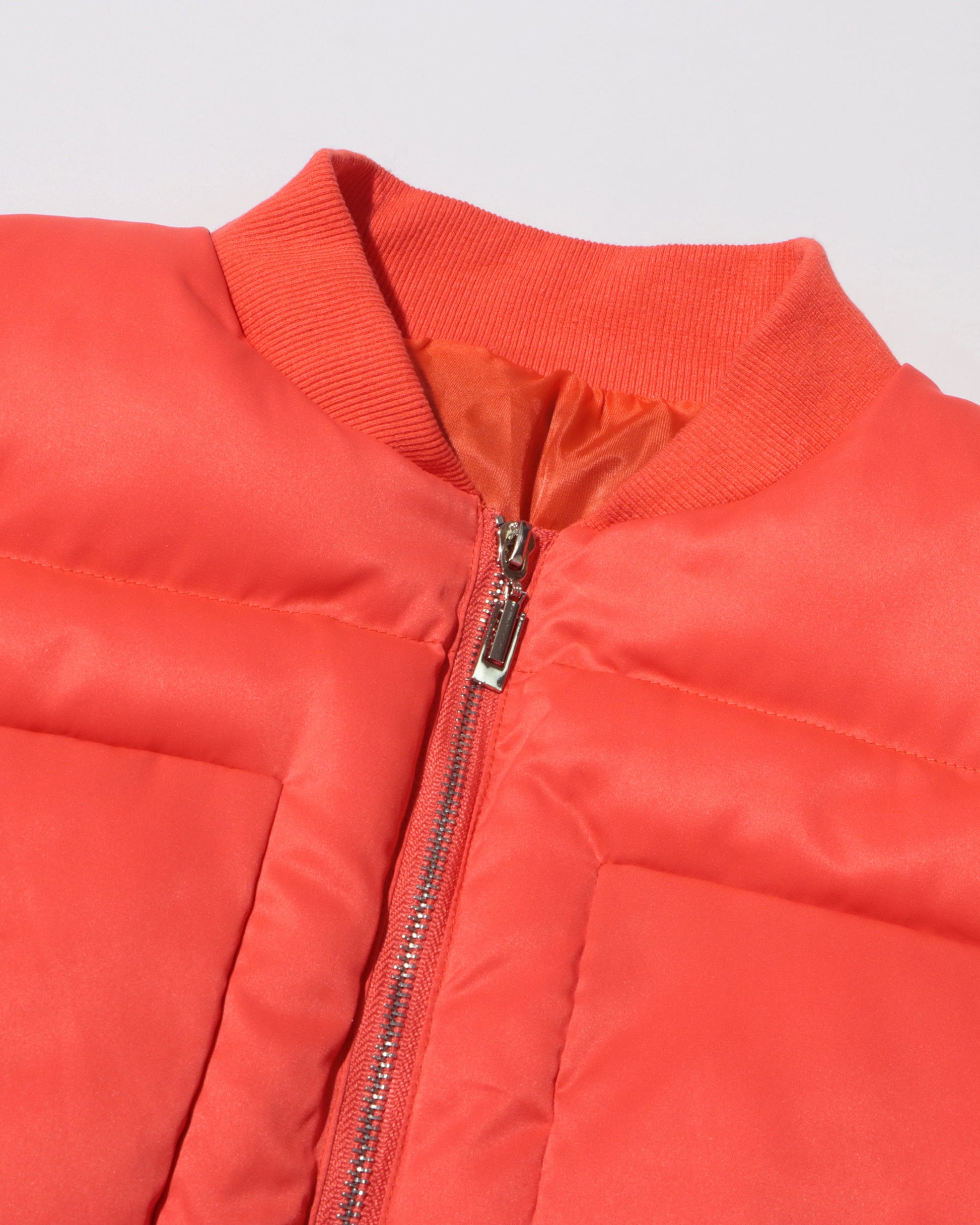 Red Puffy - Sleeve Cropped Puffer Jacket - SISPELL