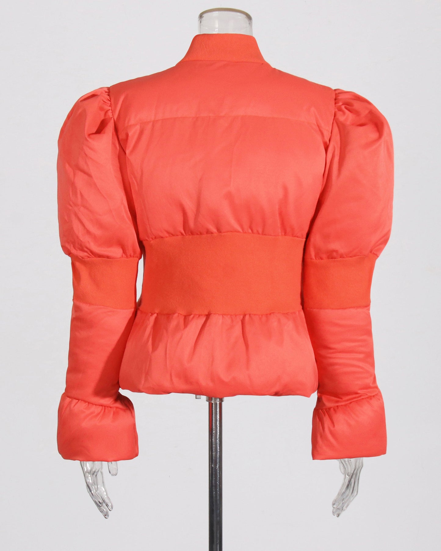 Red Puffy - Sleeve Cropped Puffer Jacket - SISPELL