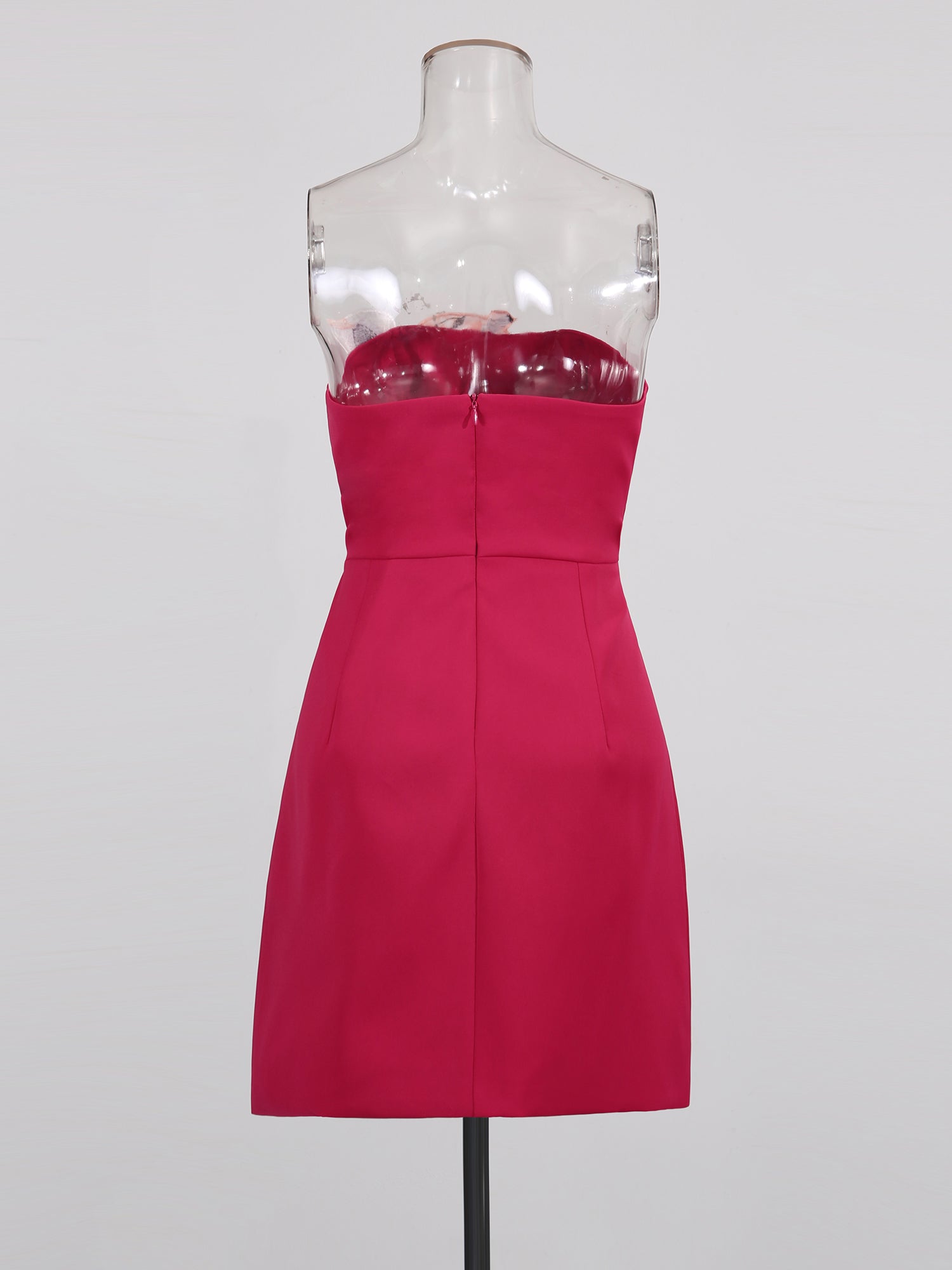 Rose Strapless Mini Dress with Floral Embroidery - SISPELL