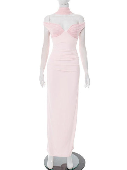 Sexy Mesh Off Shoulder Long Dress - SISPELL