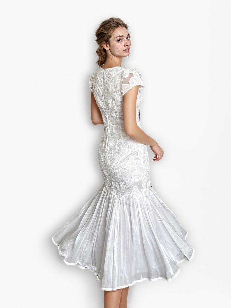 Solid Elegant Pleated Long Dress - SISPELL