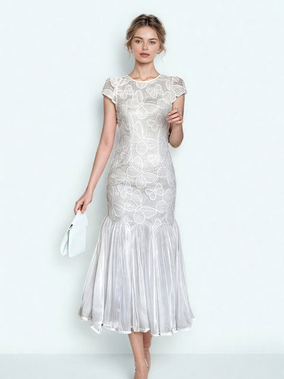 Solid Elegant Pleated Long Dress - SISPELL