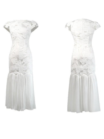 Solid Elegant Pleated Long Dress - SISPELL