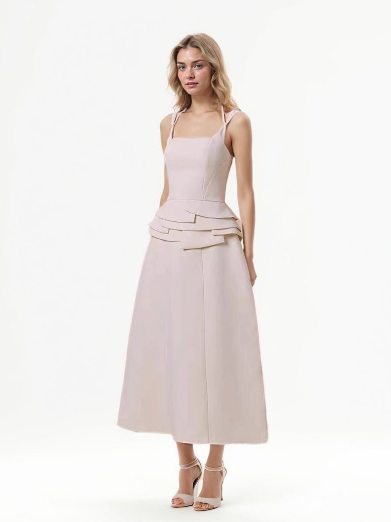 Solid Elegant Sleeveless Long Dress - SISPELL