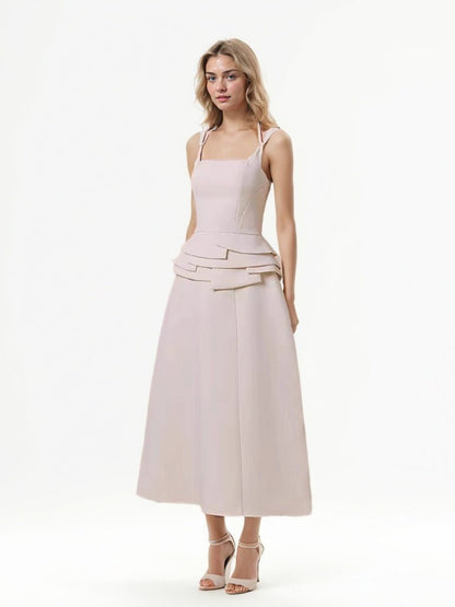 Solid Elegant Sleeveless Long Dress - SISPELL