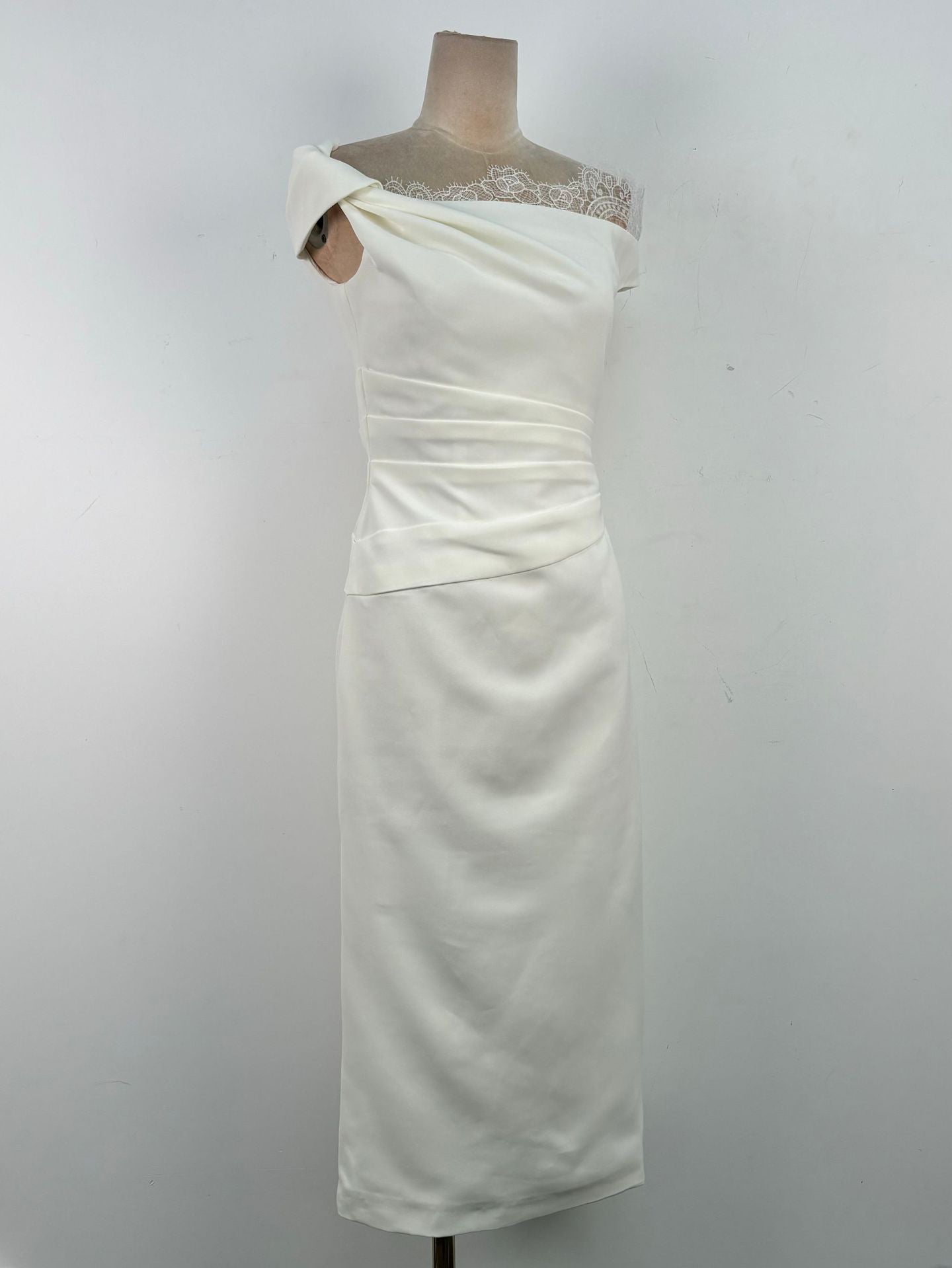 Solid Lace Off Shoulder Long Dress - SISPELL