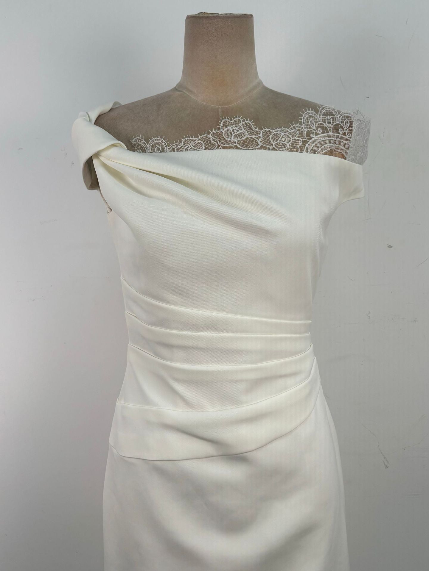 Solid Lace Off Shoulder Long Dress - SISPELL