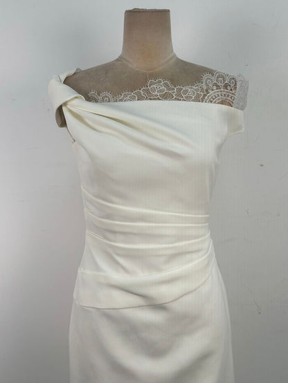 Solid Lace Off Shoulder Long Dress - SISPELL