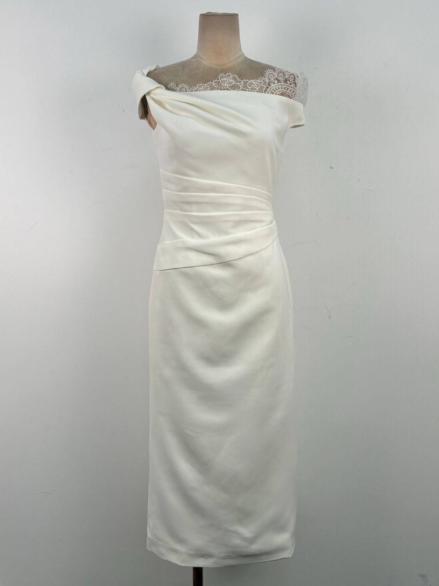 Solid Lace Off Shoulder Long Dress - SISPELL