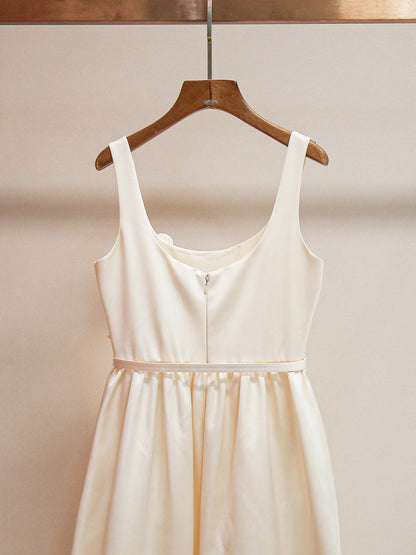 Solid Patchwork Flower Midi Dress - SISPELL