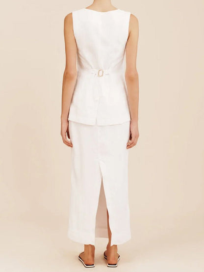 Solid Sleeveless Two Piece Set - SISPELL