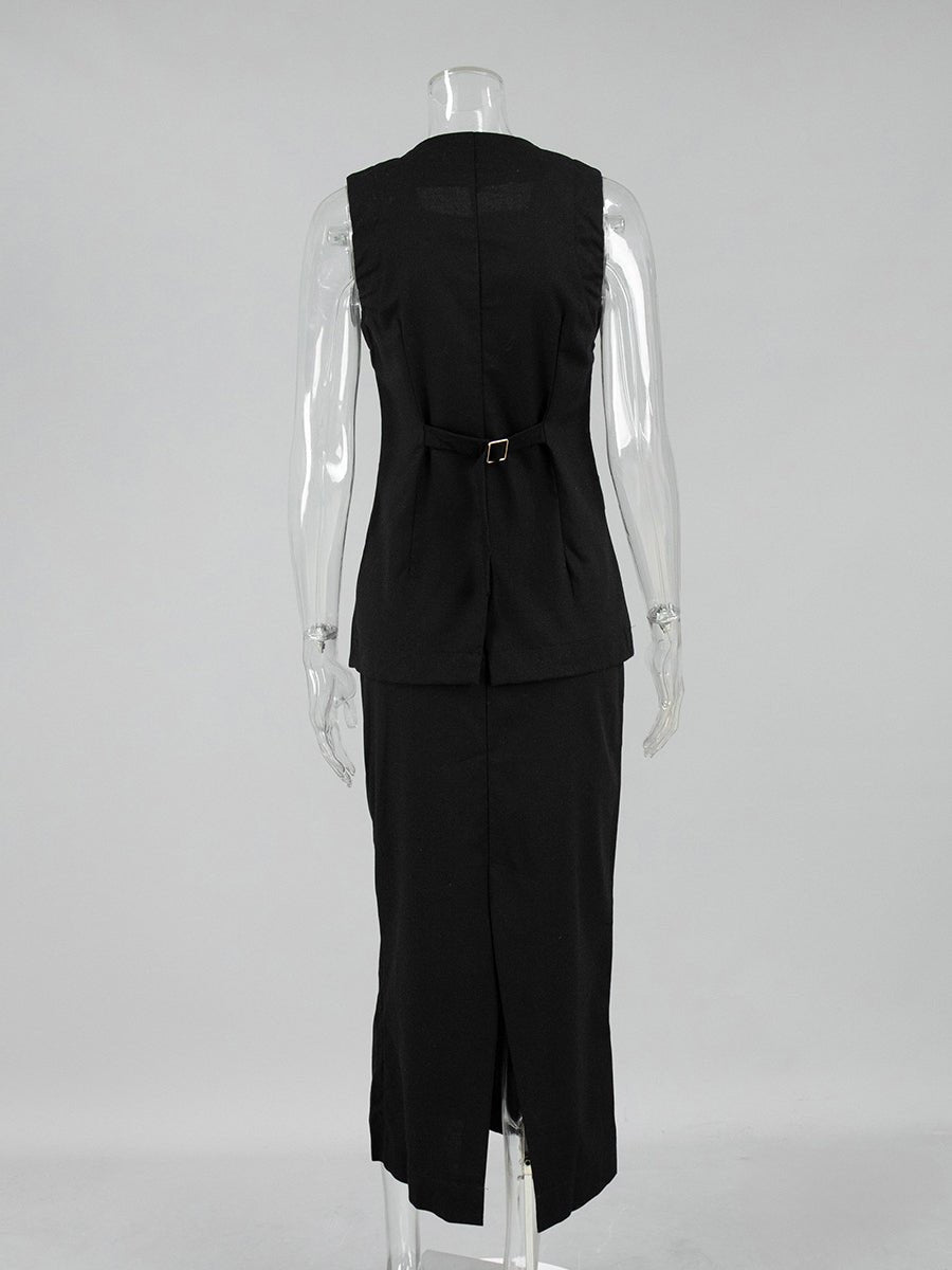 Solid Sleeveless Two Piece Set - SISPELL