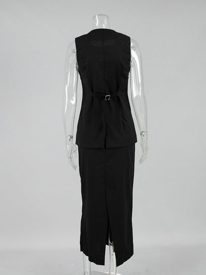 Solid Sleeveless Two Piece Set - SISPELL