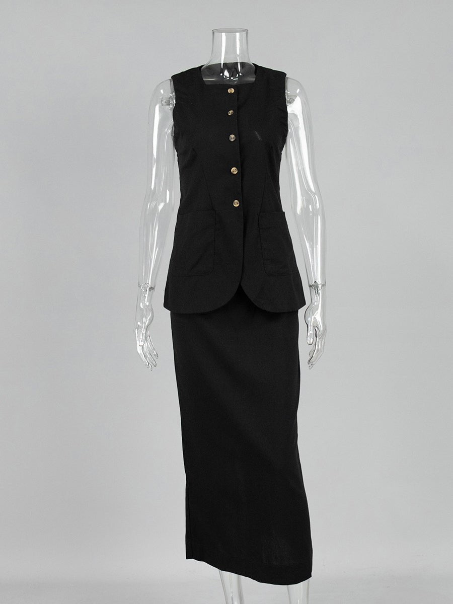 Solid Sleeveless Two Piece Set - SISPELL