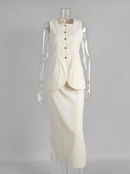 Solid Sleeveless Two Piece Set - SISPELL