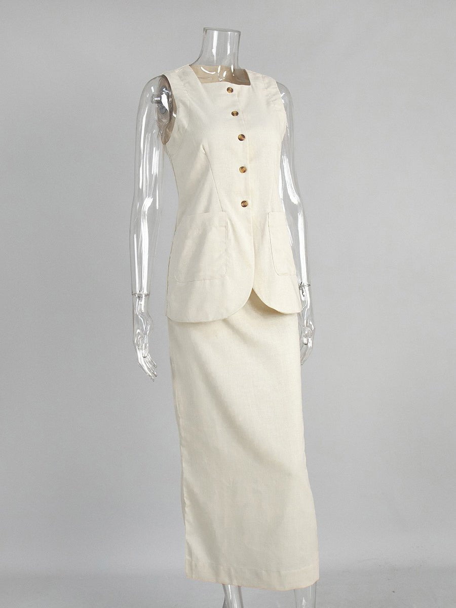 Solid Sleeveless Two Piece Set - SISPELL