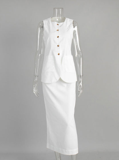 Solid Sleeveless Two Piece Set - SISPELL