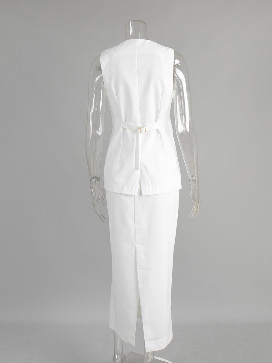 Solid Sleeveless Two Piece Set - SISPELL