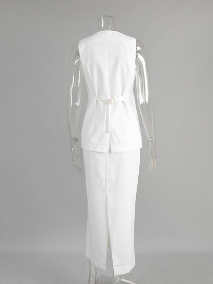 Solid Sleeveless Two Piece Set - SISPELL