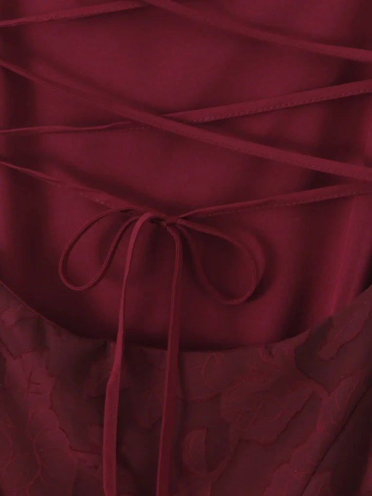 Solid Starp Pleated Long Dress - SISPELL