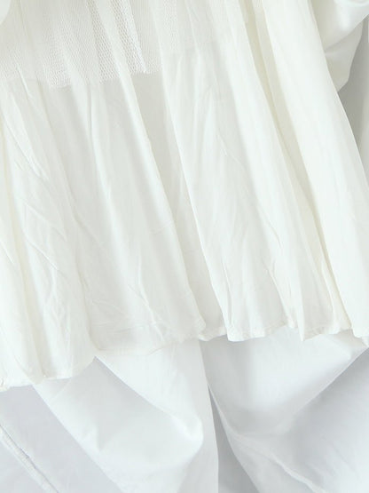 Square Collar Patchwork Bowknot Midi Dress - SISPELL
