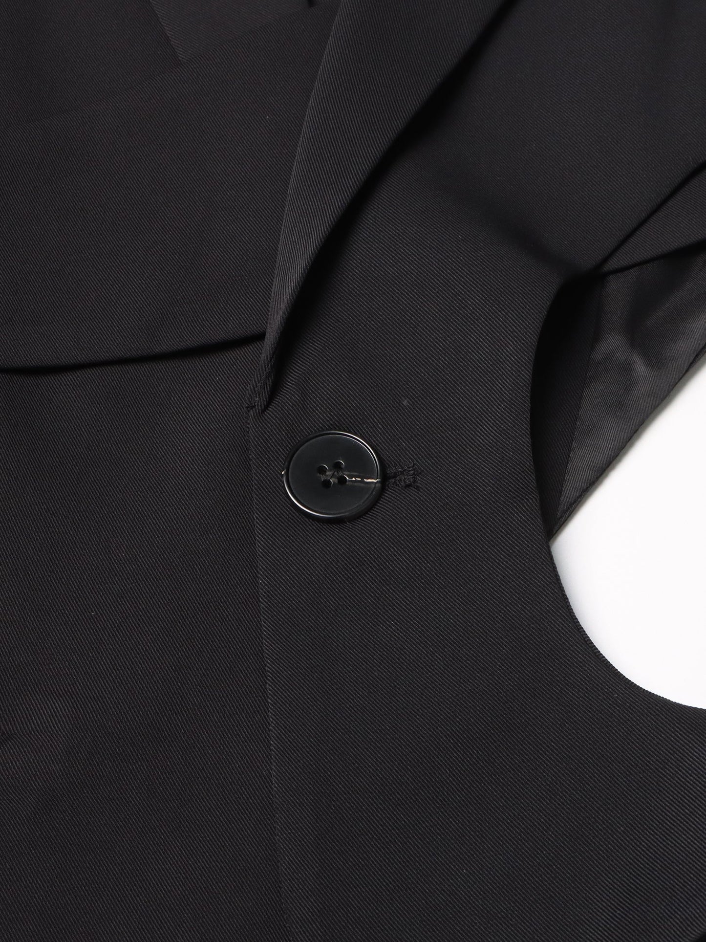 Stylish Black Cut - out Asymmetric Blazer with Belt - SISPELL