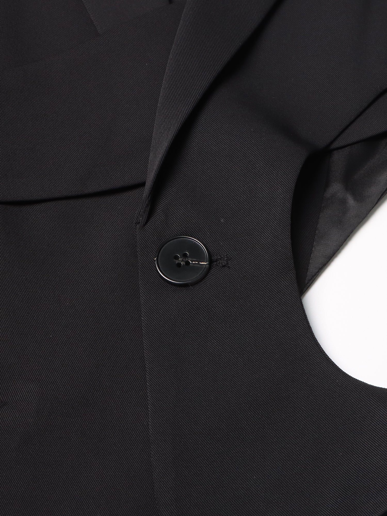 Stylish Black Cut - out Asymmetric Blazer with Belt - SISPELL