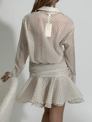 Wave Point Ruffles Short Dress - SISPELL