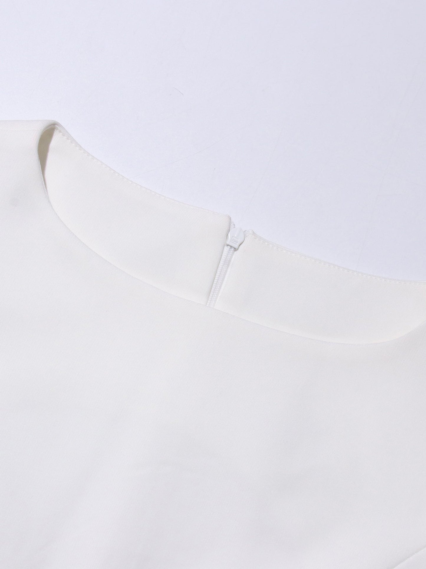 White Floral Appliqué Sleeveless Mini Dress - SISPELL