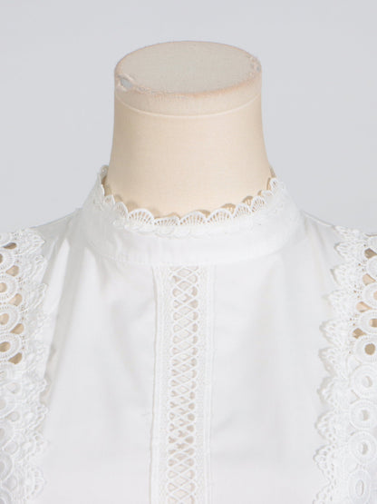 White Lace Sleeveless Midi Dress - SISPELL