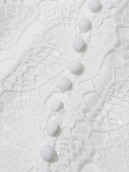 White Lace Top & Tulle Skirt Two - Piece Set - SISPELL