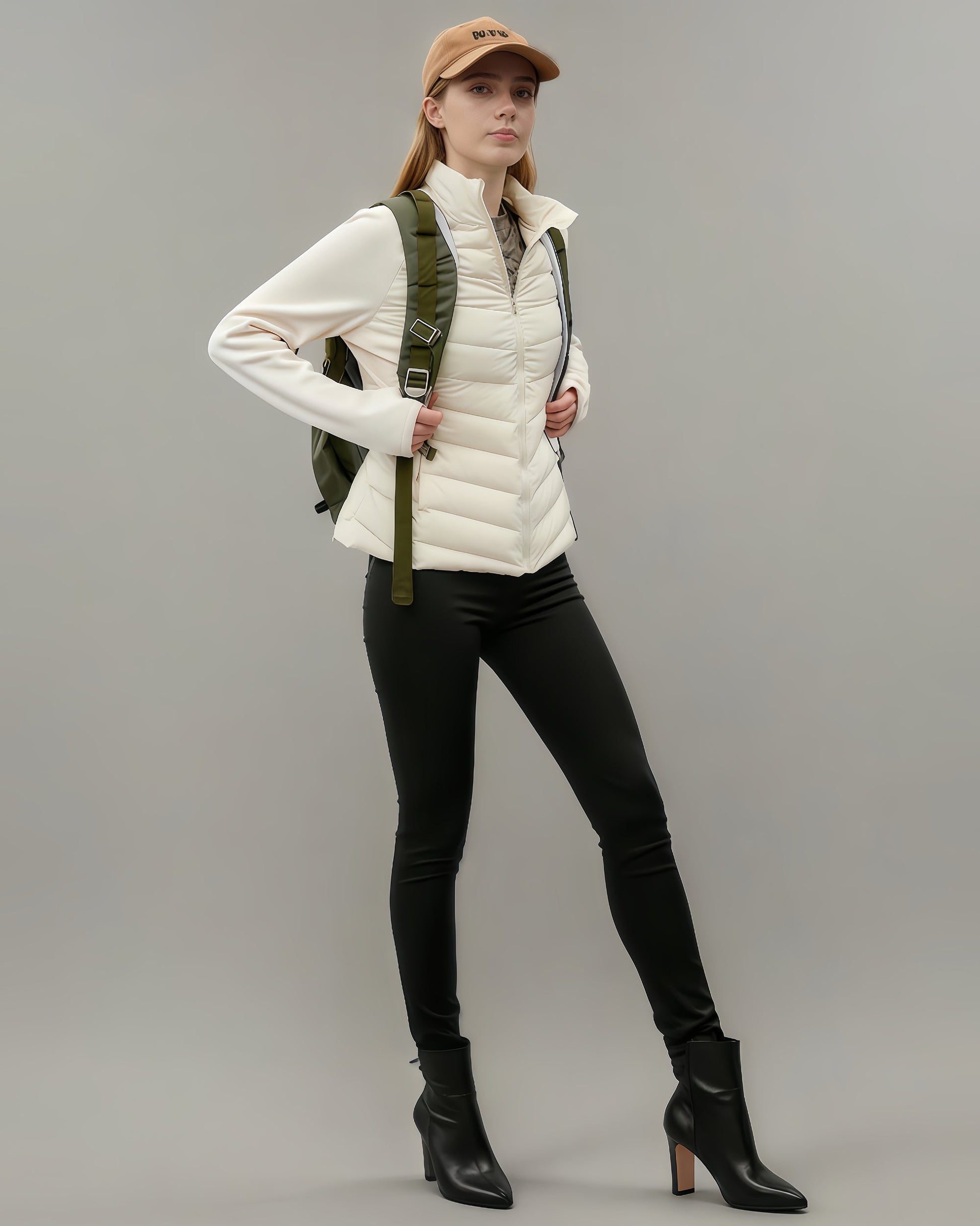 White Lightweight Down Jacket for Women - SISPELL