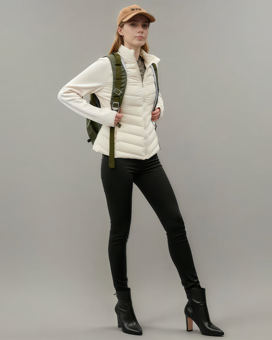 White Lightweight Down Jacket for Women - SISPELL