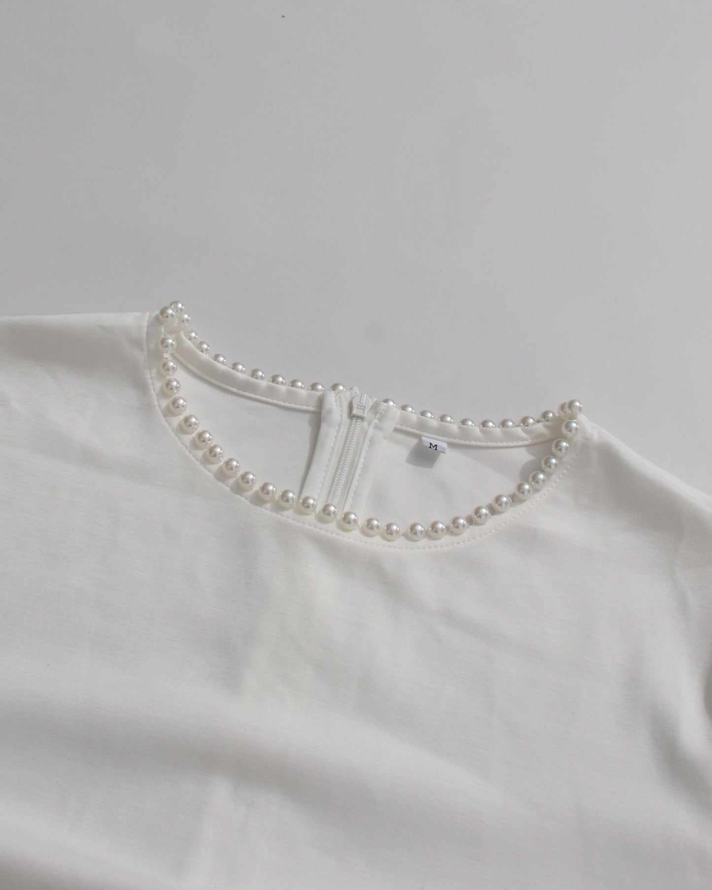 White Maxi Dress with Pearl - Trimmed Cape Sleeves - SISPELL