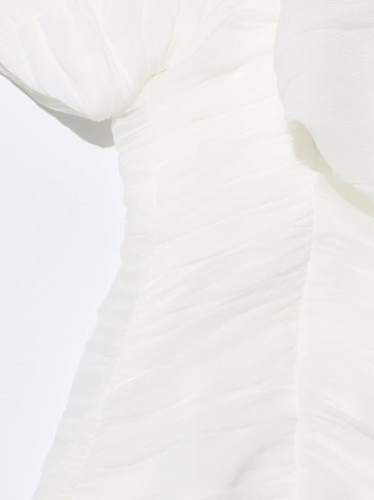 White Off - Shoulder Top & Wide - Leg Pants Set - SISPELL