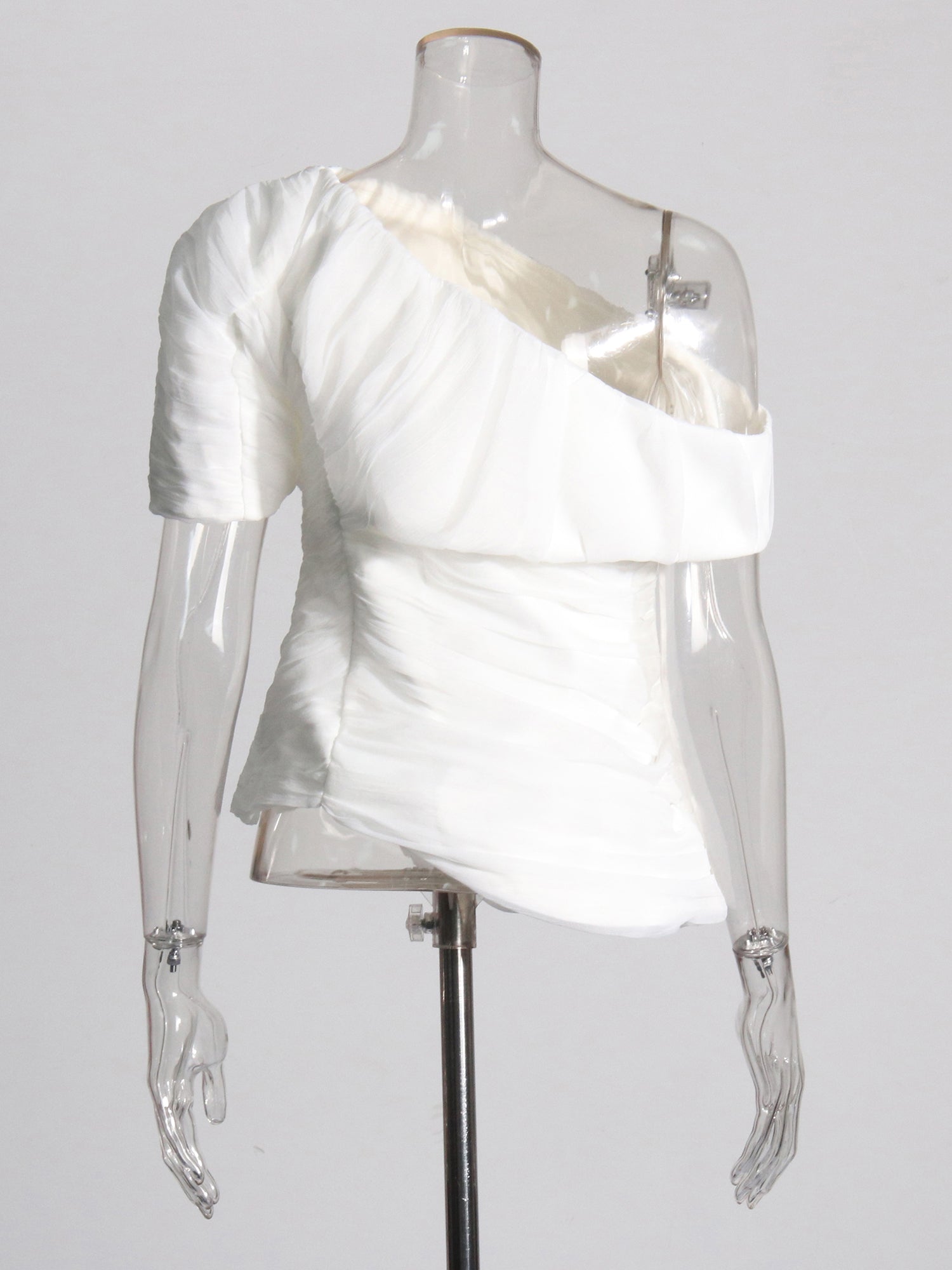 White Off - Shoulder Top & Wide - Leg Pants Set - SISPELL