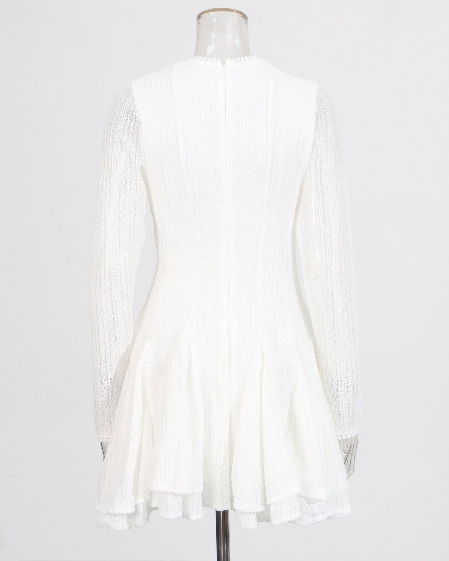 White Sheer - Sleeve Flared Mini Dress - SISPELL
