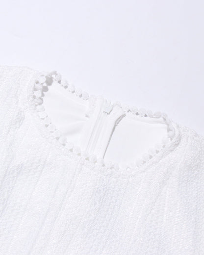 White Sheer - Sleeve Flared Mini Dress - SISPELL