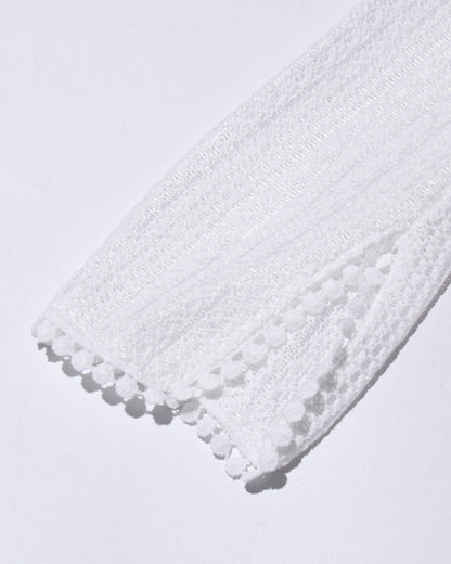 White Sheer - Sleeve Flared Mini Dress - SISPELL