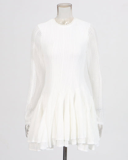 White Sheer - Sleeve Flared Mini Dress - SISPELL
